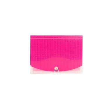 Smead Poly Expanding File, 12 Dviders, Flap and Cord Closure, Letter Size, Wave Pattern Pink/Clear (70864) - Image 2