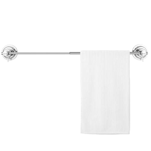 BOPai Extendable Suction Cup Towel Bar 17-28.5", Removeable Shower Door Mat Rod, Chrome - Image 1