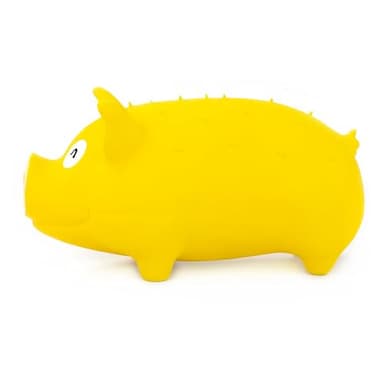 CHIWAVA 7.4 Inch Large Pig Dog Toy for Dogs Latex Rubber Squeeze Grunting Sound Interactive Play Color Yellow - Image 5