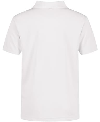 Nautica Boys' School Uniform Short Sleeve Polo Shirt, Button Closure, Moisture Wicking Performance Material, White, Medium - Image 2
