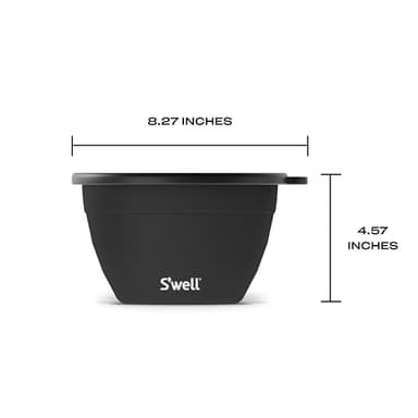 S’well Stainless Steel 64oz Salad Bowl Kit in Onyx, Comes with 2oz Condiment Container and Removable Tray for Organized Serving, Leak-Proof and Dishwasher Safe - Image 4