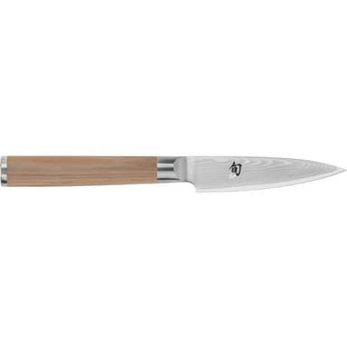 Shun Classic Blonde 3.5" Paring Knife, Handcrafted Japanese Vegetable & Fruit Knife, VG-MAX Core with Damascus Stainless Steel Cladding, Pakkawood Handle, Small Tool for Peeling, Coring & Cutting - Image 1