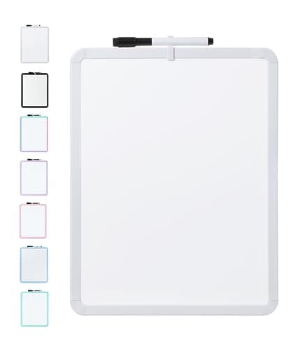 Mr. Pen- Dry Erase Board, 14” x 11” with a Black Dry Erase Marker, Small Mini White Board for Students, White Frame, Includes Double Sided Tapes - Image 1