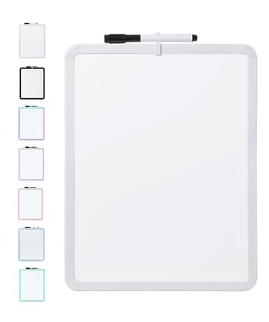 Mr. Pen- Dry Erase Board, 14” x 11” with a Black Dry Erase Marker, Small Mini White Board for Students, White Frame, Includes Double Sided Tapes - Image 1