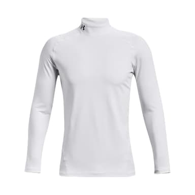 Under Armour Men's ColdGear Armour Fitted Mock, White (100)/Black, Medium - Image 4
