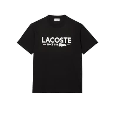 Lacoste Men's Printed Cotton T-Shirt, Black, Medium - Image 5