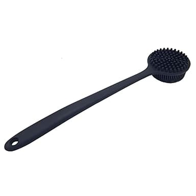 DNC Back Scrubber for Shower Soft Silicone Bath Body Brush with Long Handle (Black) - Image 7