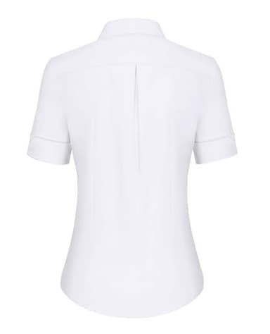 siliteelon Short Sleeve Button Dress Shirts for Women Cotton Button Down Shirts for Women Slim Fit Blouse Top 3/4 Sleeve White - Image 2