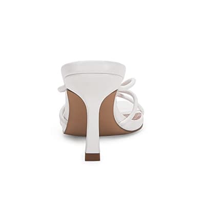 LAICIGO Women's Square Open Toe Flip Flops Stiletto Heels Strappy Thong Slide on Slingback Mules Sandals - Image 7