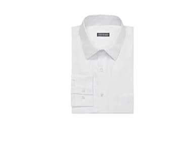 Van Heusen Men's Dress Shirt Regular Fit Poplin Solid, White, 17" Neck 34"-35" Sleeve - Image 3