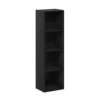 Furinno PASIR Book Shelf, 4-Tier Modern Bookshelf, Open Shelves Bookcase 9" x 12" x 42", for Living Room, Bedroom, Home Office, Blackwood - Image 5