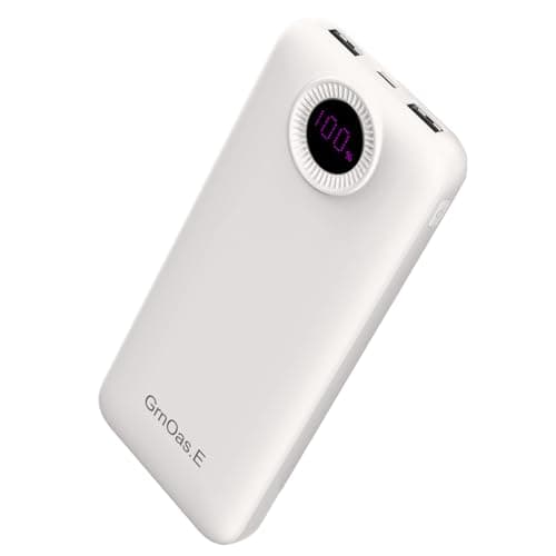 GrnOas.E Portable Charger,10000 mAh Power Bank Travel Charger with USB-C (Output & Input),LED Display Travel Essentials Backup Battery Pack Compatible with iPhone,Android,Heating Vests etc,Ivory White - Image 1