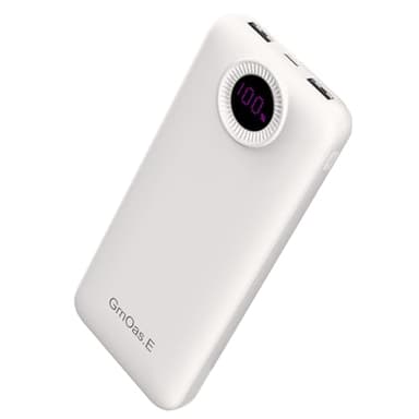 GrnOas.E Portable Charger,10000 mAh Power Bank Travel Charger with USB-C (Output & Input),LED Display Travel Essentials Backup Battery Pack Compatible with iPhone,Android,Heating Vests etc,Ivory White - Image 1