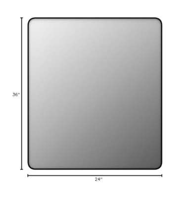 CHARMOR 24x36 Inch Black Framed Mirror for Wall, Matte Black Bathroom Rectangle Mirror, Rounded Corner, Anti-Rust (Horizontal/Vertical) - Image 9