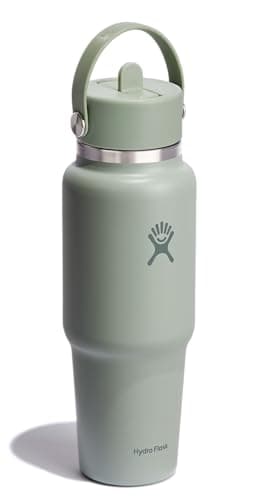 Hydro Flask Travel Water Bottle - Insulated Stainless Steel - Wide Straw Lid, Non Spill, Leakproof in 32 Oz Agave Green - Image 4