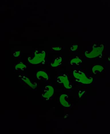 Glow in the Dark Halloween Ghosts Over the Collar Dog Bandana That Slips onto Their Existing Collar Size (X-Small) - Image 2
