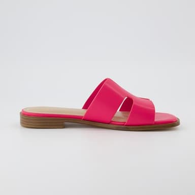 CUSHIONAIRE Voyage Cutout Strap Slides for Women, Slip On Summer Flats, Trendy Footwear, Comfortable Vacation Style Sandals for Women 2025, FUCHSIA 12W - Image 4