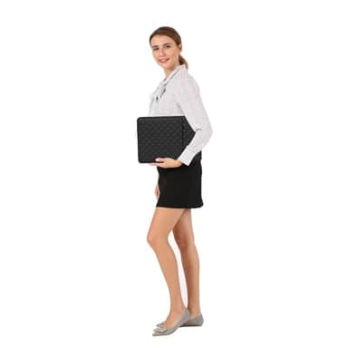 MOSISO Laptop Case 13.3 inch, 13-13.3 inch Laptop Sleeve Compatible with MacBook Air/Pro 13 / Pro 14, HP Dell Acer ASUS Lenovo,Square Quilted Vertical Computer Bag with Pocket&Small Case, Black - Image 6