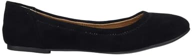 Amazon Essentials Women's Belice Slip On Ballet Flat, Black Microsuede, 9 - Image 6