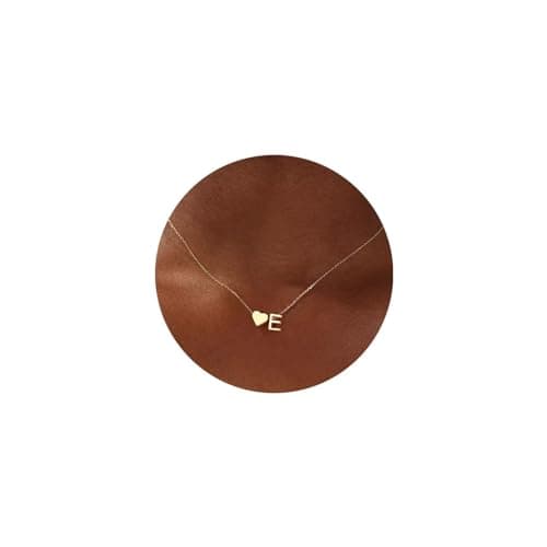 Turandoss Initial Necklaces for Women Trendy - 18K-Gold-Plated Heart Letter E Necklace Dainty Heart Necklaces Tiny Initial Necklaces Gifts for Women Jewelry - Image 1