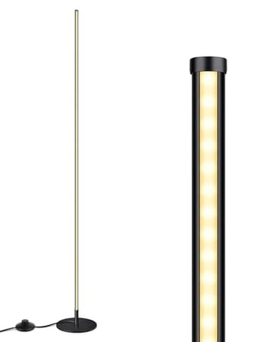 EDISHINE LED Corner Floor Lamp, 57.5" Minimalist Dimmable Sleek Light, Adjustable Height, Standing Tall Floor Lamps for Living Room, Bedroom, Office, 3000K Warm White Light, Black - Image 8