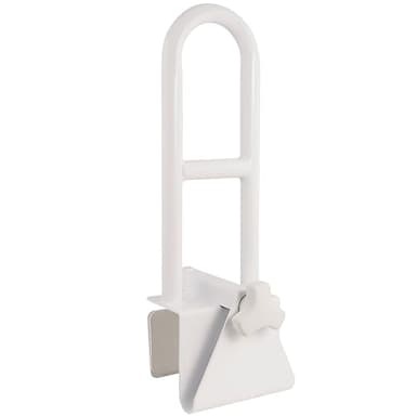 Vaunn Medical Adjustable Bathtub Safety Rail Shower Grab Bar Handle, Stainless Steel, White - Image 1