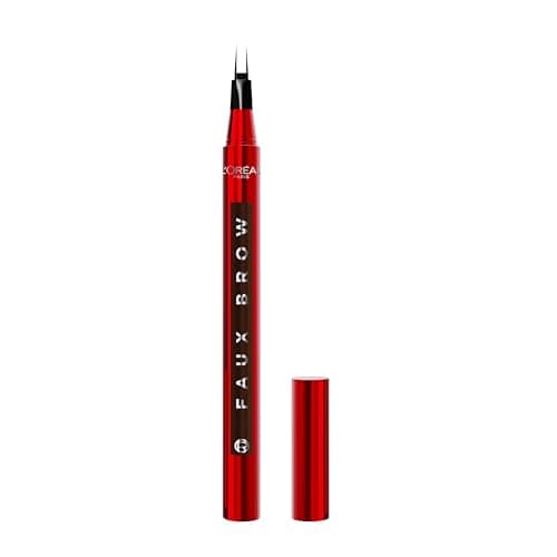 L'Oreal Paris Faux Brow, Hair-Like, Filling Eyebrow Pen with Double-Brush Tip, Fast & Precise Eyebrow Makeup, Dark Brunette, 0.04 Fl Oz - Image 1