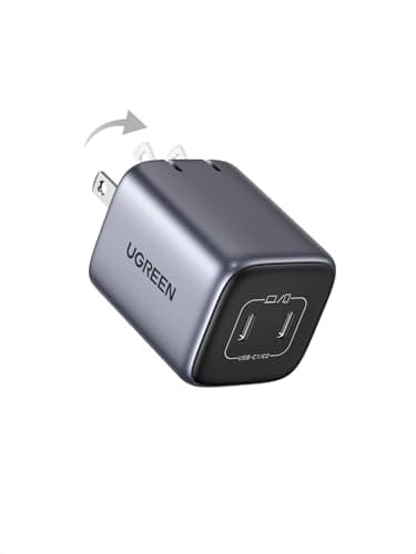 UGREEN 45W USB C Charger for iPhone 17, Nexode 2 Port GaN Foldable PPS Wall Charger Block Support Samsung Super Fast Charging 2.0 for Galaxy S25/S24 iPhone 17/16/15, iPad, MacBook, Steam Deck (Black) - Image 1