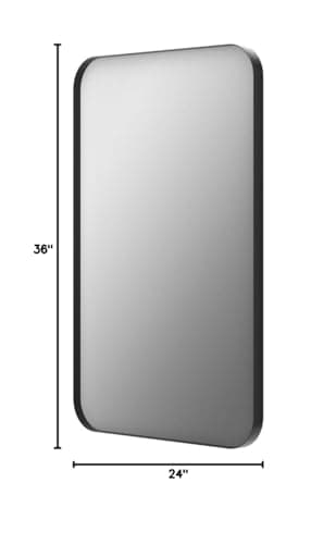 Sweetcrispy Black Bathroom Vanity Mirror for Wall, 24x36 Inch Metal Framed Wall Mirror Farmhouse Rectangle, Anti-Rust, Tempered Glass, Hangs Horizontally or Vertically - Image 2
