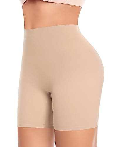 Womens Seamless Shaping Boyshorts Panties Tummy Control Underwear Slimming Shapewear Slip Shorts(#A1 Beige(no Control),Medium) - Image 1