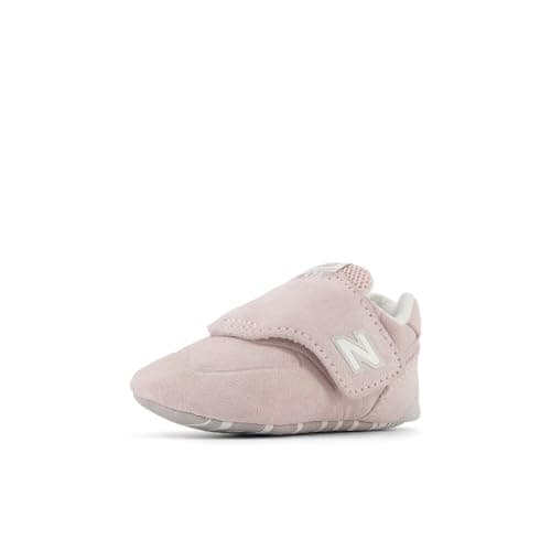 New Balance Baby Girls 574 V1 Hook and Loop Crib Sneaker, Crystal Pink/Shell Pink, 3 Infant - Image 1