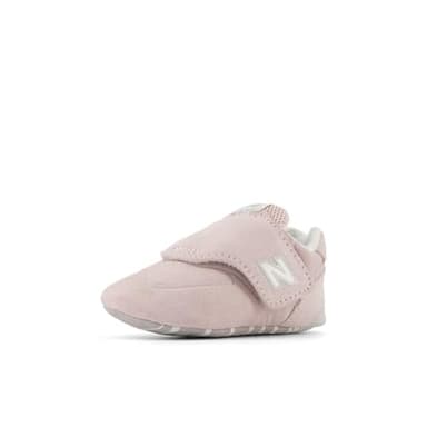 New Balance Baby Girls 574 V1 Hook and Loop Crib Sneaker, Crystal Pink/Shell Pink, 3 Infant - Image 1