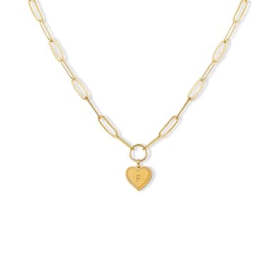 PopTopping Gold Heart Pendant Choker Necklace Heart Initial Pendant Necklaces For Women Alphabet Pendant Necklace - Image 1