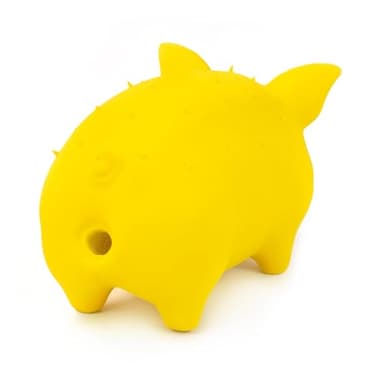 CHIWAVA 7.4 Inch Large Pig Dog Toy for Dogs Latex Rubber Squeeze Grunting Sound Interactive Play Color Yellow - Image 4