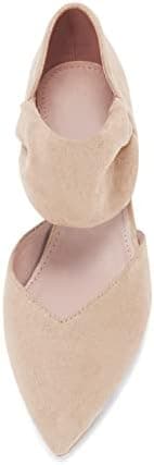 Coutgo Womens Low Kitten Heel Dress Shoes Pointed Toe Slip on Ankle Strap Cutout Elegant Party Wedding Pumps - Image 5