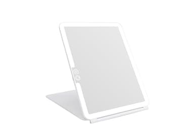 deweisn Folding Lighted Makeup Mirror with 72 LEDs 3 Colors Light Modes USB Rechargable 1800mA Batteries Portable Ultra Thin Compact Vanity Mirror Dimmable Travel Mirror - Image 1