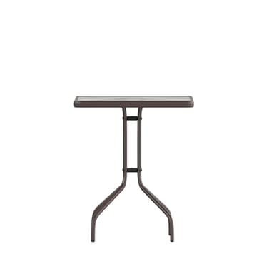 Flash Furniture Barker 23.5'' Square Indoor/Outdoor Tempered Glass Metal Frame Side Table, Bronze - Image 9