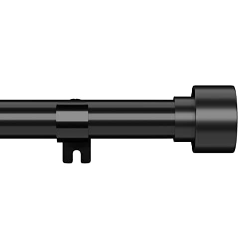 Curtain Rods for Windows 48 to 84-1 Inch Heavy Duty Black Curtain Rods - Adjustable Long Curtain Rod for Outdoor Patio, Sliding Glass Door, Living Room - Image 1