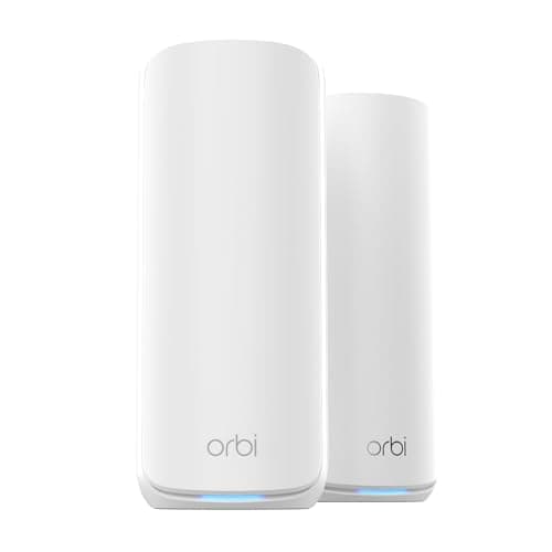 NETGEAR Orbi 870 Series Tri-Band WiFi 7 Mesh System (RBE872) - Router + 1 Satellite Extender, Security Features, Up to 21 Gbps, Covers Up to 6,000 Sq. Ft., 150 Devices, 10 Gig Internet Port, BE21000 - Image 1