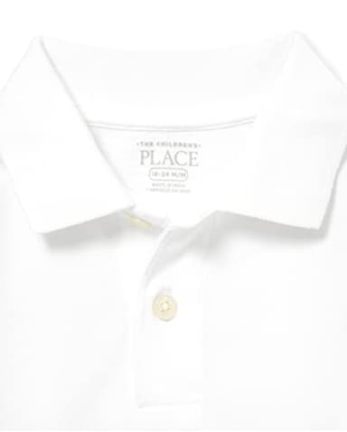 The Children's Place Baby Boys and Toddler Boys Long Sleeve Pique Polo, White, 9-12 MONTHS - Image 2