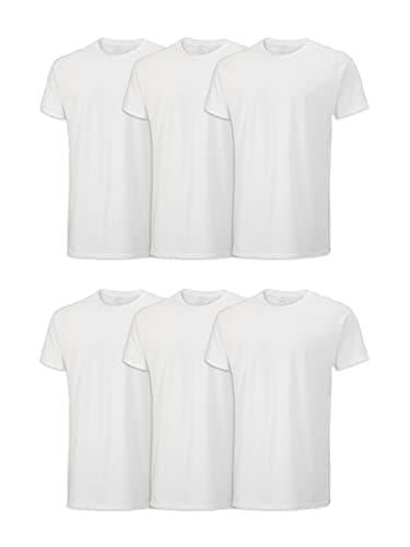 Fruit of the Loom Men's Stay Tucked Crew T-Shirt - Large - White (Pack of 6) - Image 1