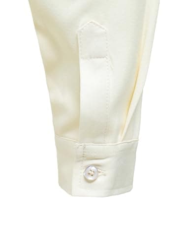 AOTIK Boys Stretch Wrinkle Free Dress Shirts Button Down Shirt Long Sleeve Formal School Uniform Shirts 12 Beige - Image 6