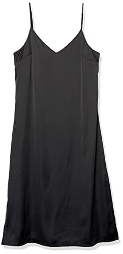 The Drop Women's Ana Silky V-Neck Midi Slip Dress Dress, -Black, L - Image 7