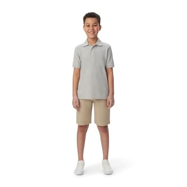 French Toast boys Short Sleeve Pique (Standard & Husky) Polo Shirt, Heather Gray, 18-20 Husky - Image 4
