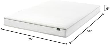 ZINUS 6 Inch Foam and Spring Hybrid Mattress [New Version], Full, Fiberglass Free, Medium Firmness, Durable Support, Certified Safe Foams & Fabric, Mattress in A Box - Image 4