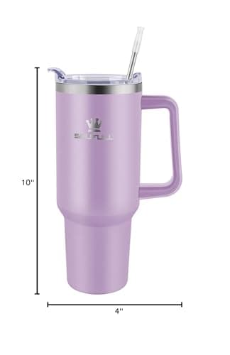 40 oz Tumbler with Handle and Straw Lid, 100% Leak-proof Travel Coffee Mug, Stainless Steel Insulated Cup for Hot Cold Beverages, Keeps Cold for 34Hrs or Hot for 10Hrs, Dishwasher Safe (LightPurple) - Image 3