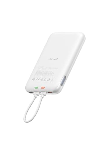 charmast 10000mAh Wired Portable Charger, 20W Fast Charging Slim Power Bank with Removable Cable for iPhone & Android, Hand-Free Battery Pack with Digital Display for Short Travel (No-Wireless) - Image 1
