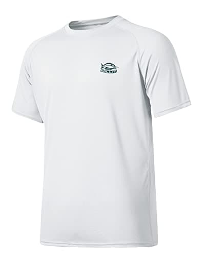 Willit Men's Rashguard Swim Shirt Short Sleeve UPF 50+ Sun Protection Shirt SPF Quick Dry Water Shirt White XL - Image 1