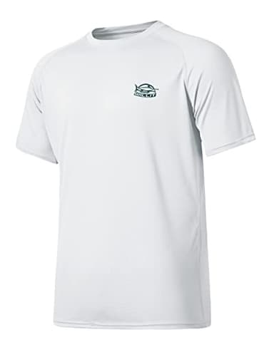 Willit Men's Rashguard Swim Shirt Short Sleeve UPF 50+ Sun Protection Shirt SPF Quick Dry Water Shirt White XL - Image 1