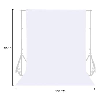 GFCC 8FTX10FT White Backdrop Background for Photography Photo Booth Backdrop for Photoshoot Background Screen Video Recording Parties Curtain - Image 8